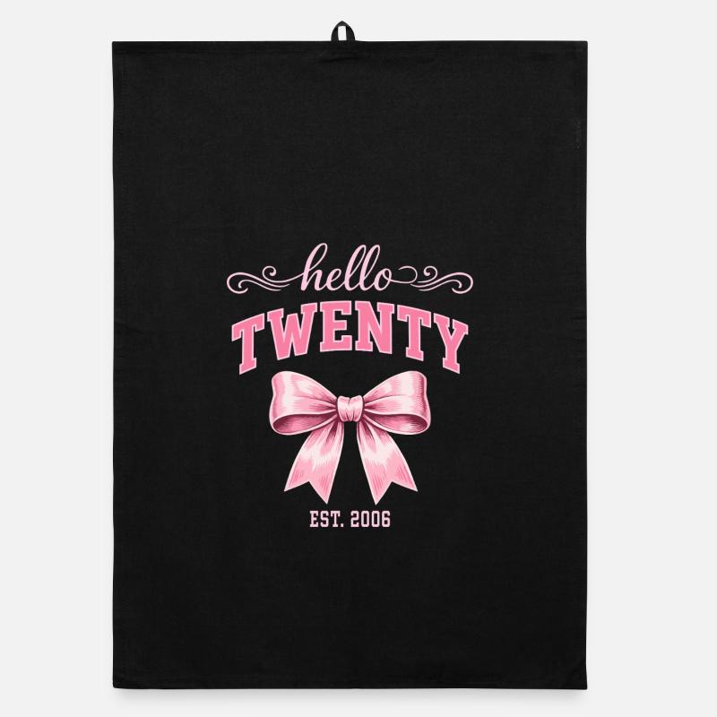 Hello Twenty 20 Years Is 2006 Birthday Knot Organic dish towel