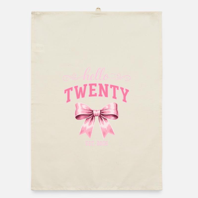 Hello Twenty 20 Ans Est 2006 Anniversaire Nœud Torchon bio