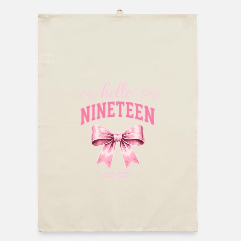 Hello Nineteen 19 Ans Est 2007 Anniversaire Nœud Torchon bio