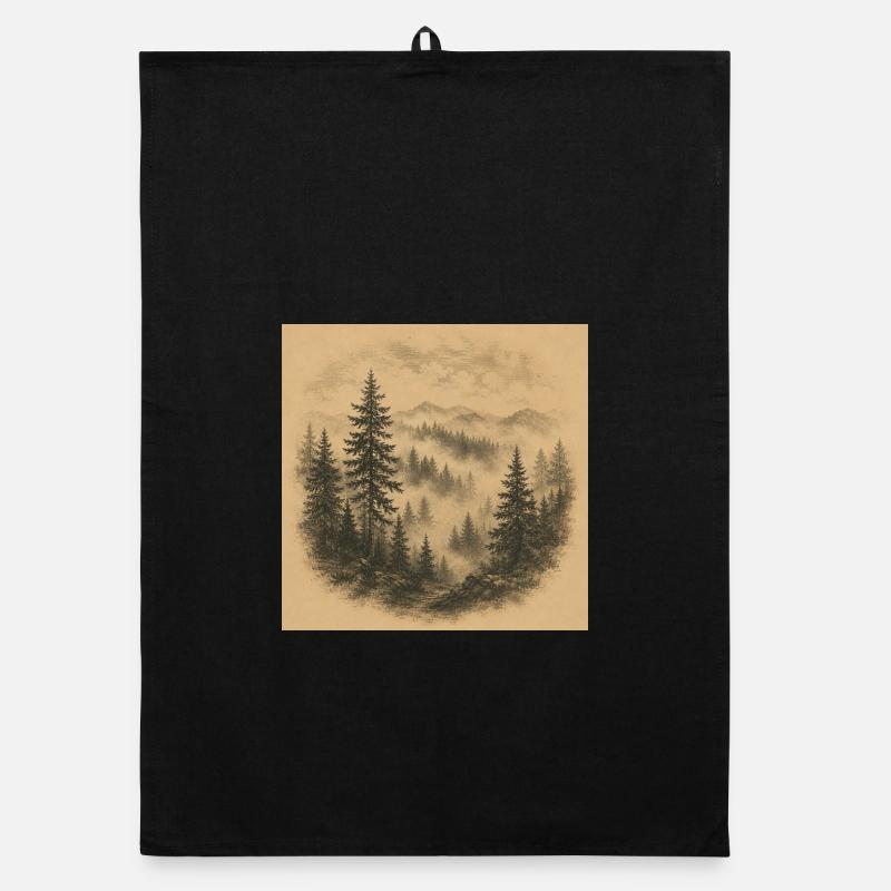 Paysage de brume forestière de Sépia Torchon bio