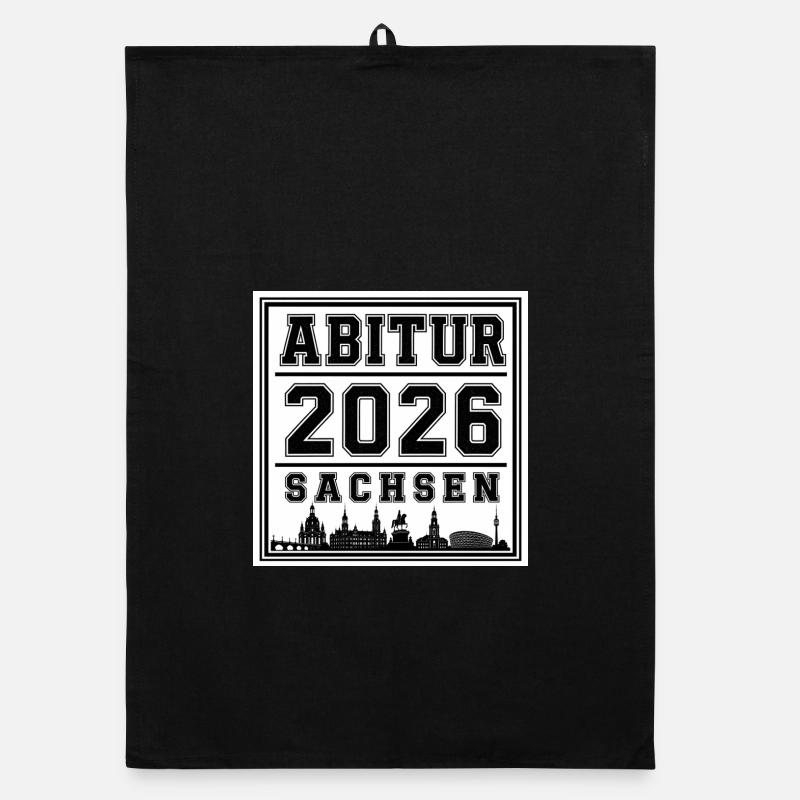 Abitur-2026-Sachsen - Organic Geschirrtuch - Schwarz