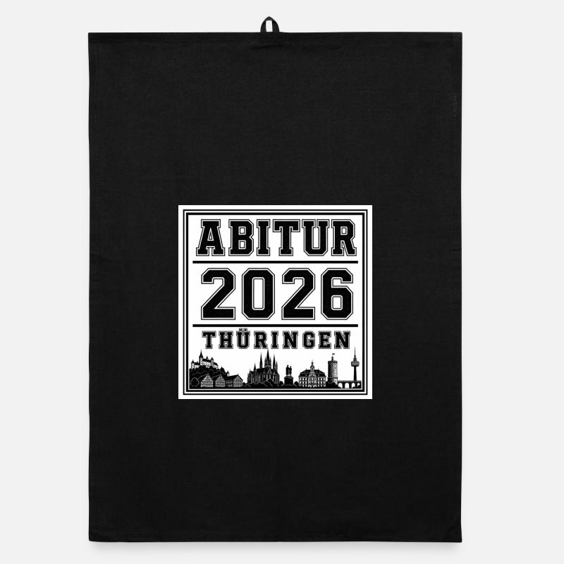 Abitur-2026-Thueringen - Organic Geschirrtuch - Schwarz