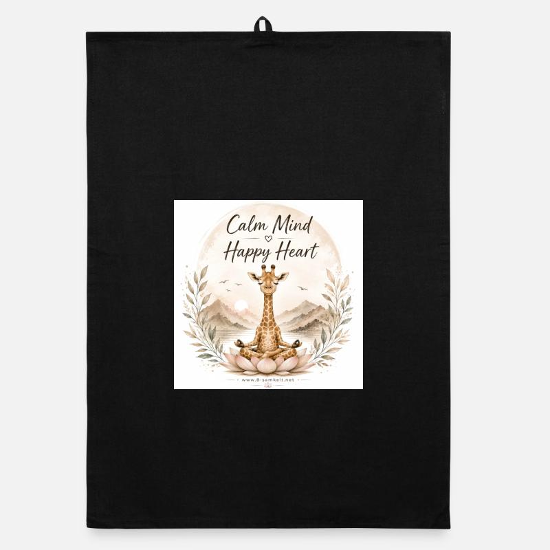 Giraffe Rest: Calm Mind, Happy Heart Organic dish towel