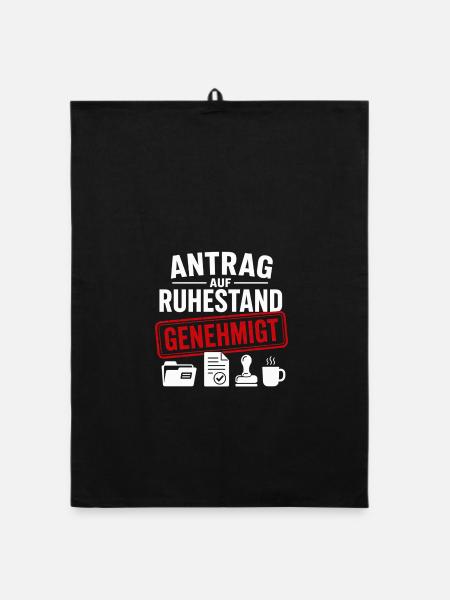 Antrag auf Ruhestand genehmigt - Organic Geschirrtuch - Schwarz - Vorne