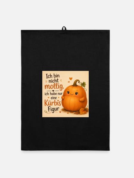 Kürbis Figur Humor Spruch - Organic Geschirrtuch - Schwarz