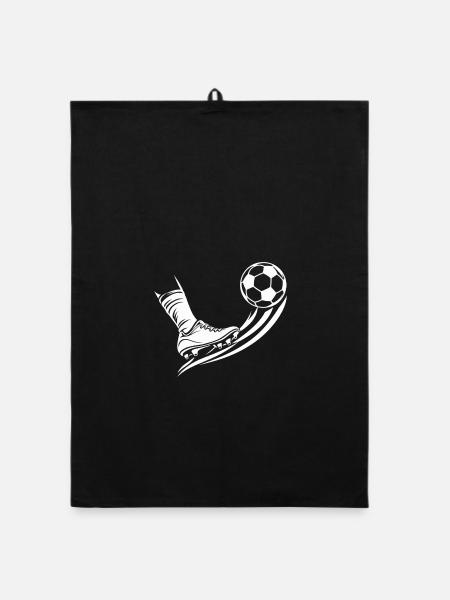 Fußballschuh mit Kometenball - Organic Geschirrtuch - Schwarz