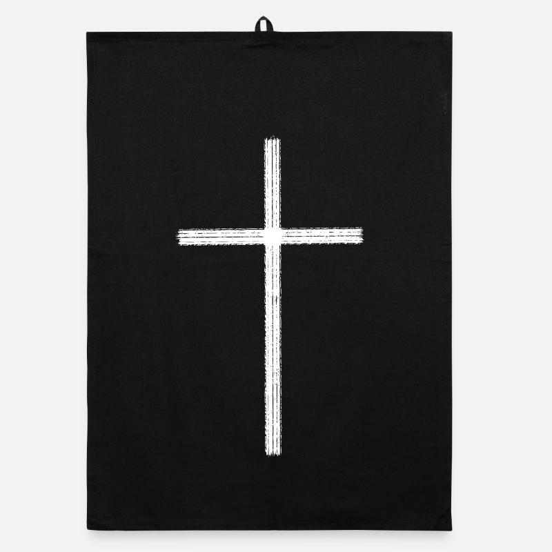 Croix de Jésus Cadeau Blanc Noël Torchon bio