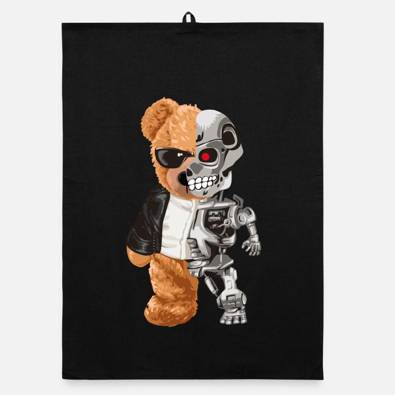 Bear Robo Hybrid Half Bear Half Robot Cyborg Teddy Organic dish towel