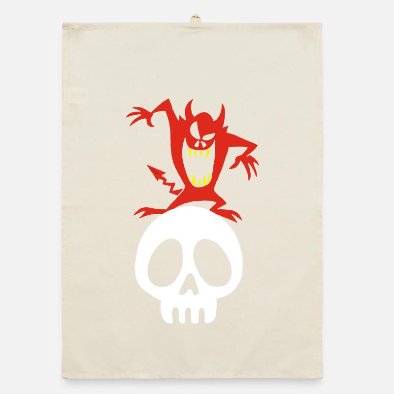 Skull and demon Organic dish towel