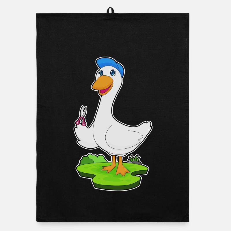 Ente Friseur Schere Organic Geschirrtuch