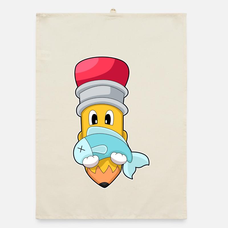 Crayon, Pêcheur, Poisson, Pêche Torchon bio