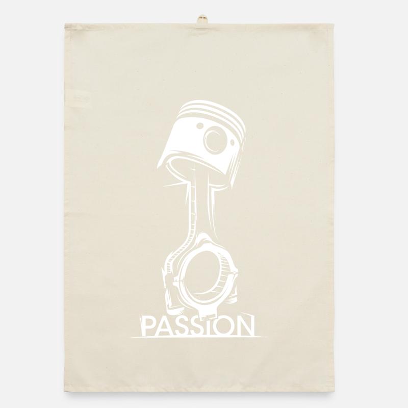 Piston Tuner Passion Auto Racing Motor icon Logo Organic dish towel