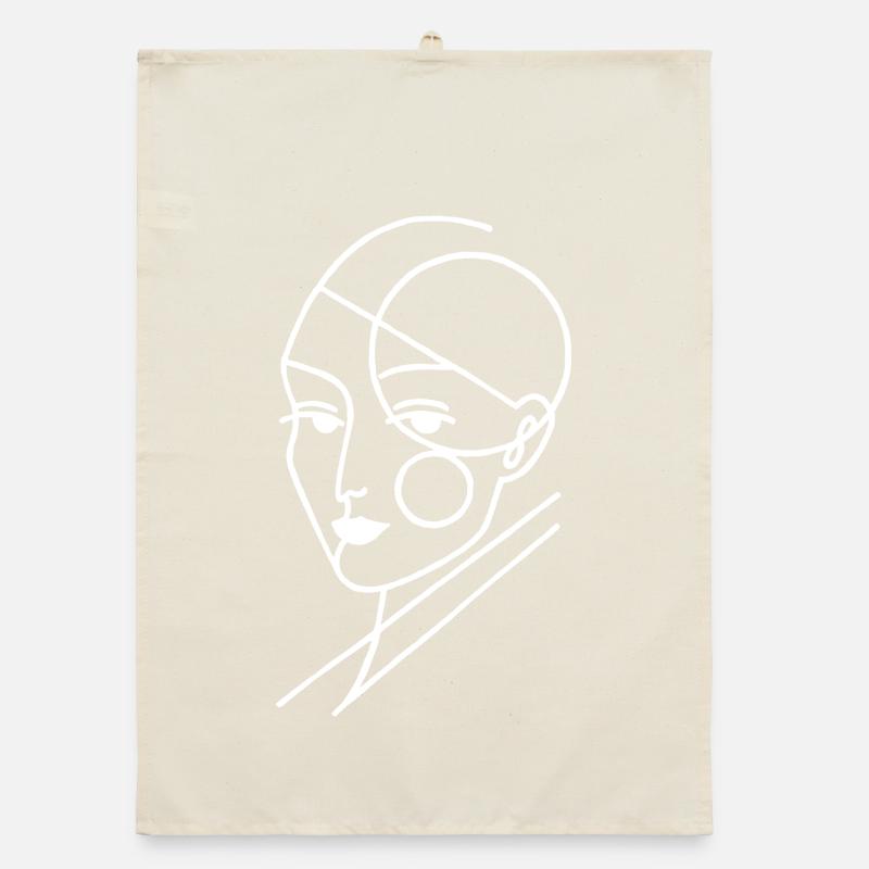 White geometric human Organic dish towel
