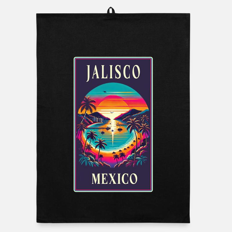Motif de palmier Jalisco Mexico Torchon bio