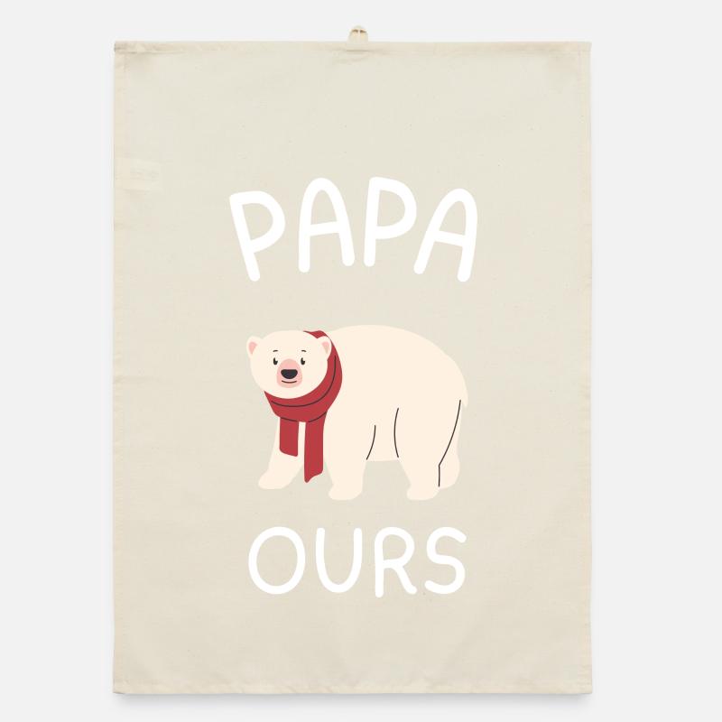 Papa Ours Écharpe Rouge Torchon bio