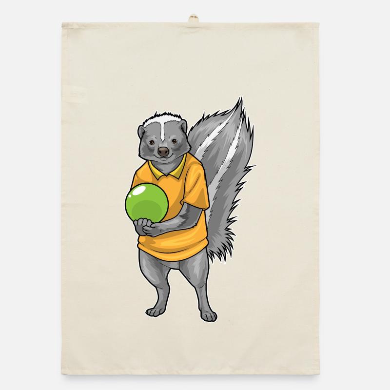 Skunk Bowling Bowling Ball Organic dish towel