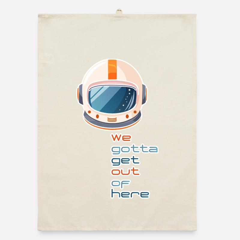 Casque spatial rétro : nous devons sortir d’ici Torchon bio