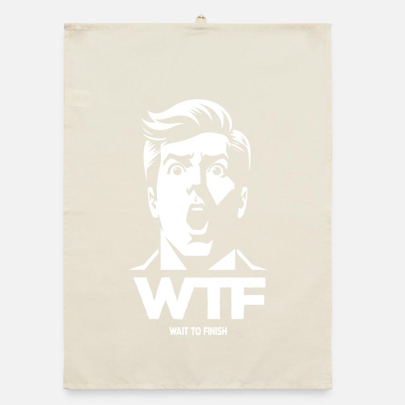 Surprised Man with WIF Text Organic dish towel