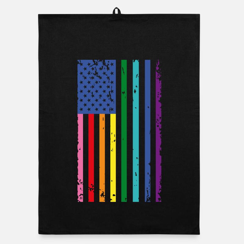 Drapeau arc-en-ciel des États-Unis Torchon bio