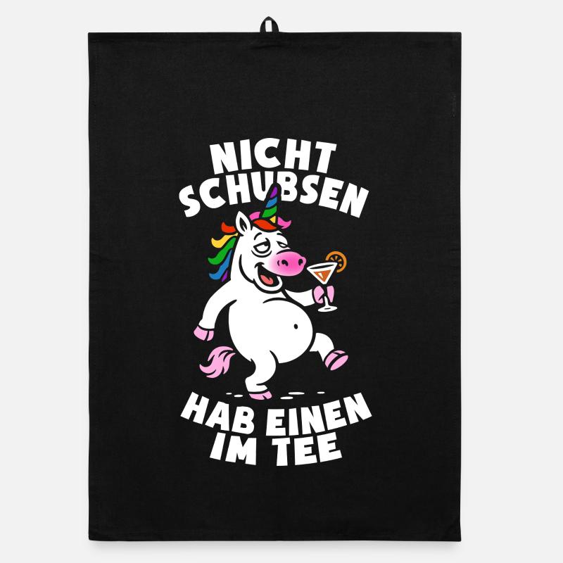 Nicht schubsen hab einen im Tee - Einhorn - saufen Organic Geschirrtuch