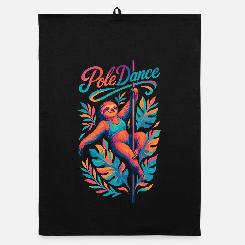 Paresseux Pole Dance Pole Dancer Drôle Cadeau Torchon bio