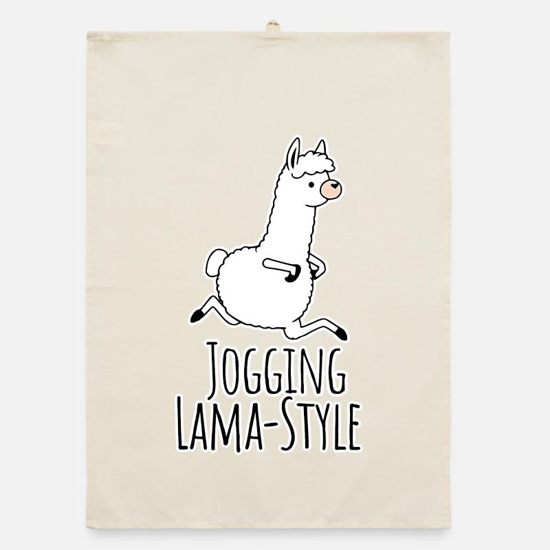 Des joggers style lama ! Courir à la fois et s’amuser ! Torchon bio