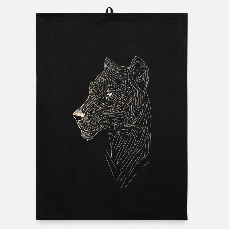 Leopard Line Art - Geometric Style Organic dish towel