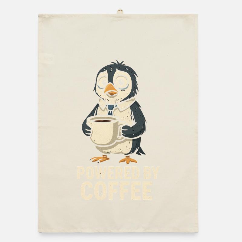 Kaffeepinguin mit Stil Organic Geschirrtuch