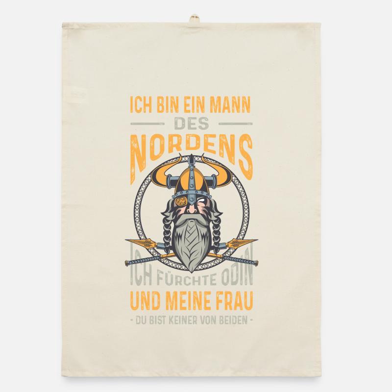 Ich Bin Ein Mann Des Nordens Wikinger  Organic Geschirrtuch