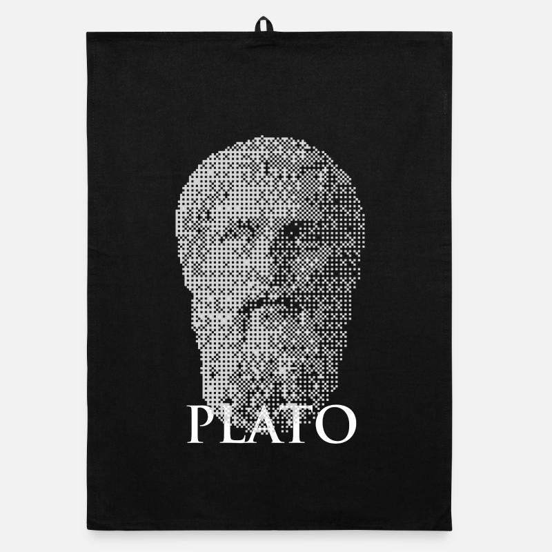 Plato Halftone Portrait Organic dish towel