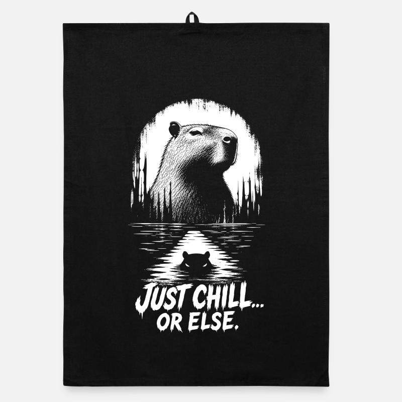 Just Chill Or Else Capybara Organic Geschirrtuch