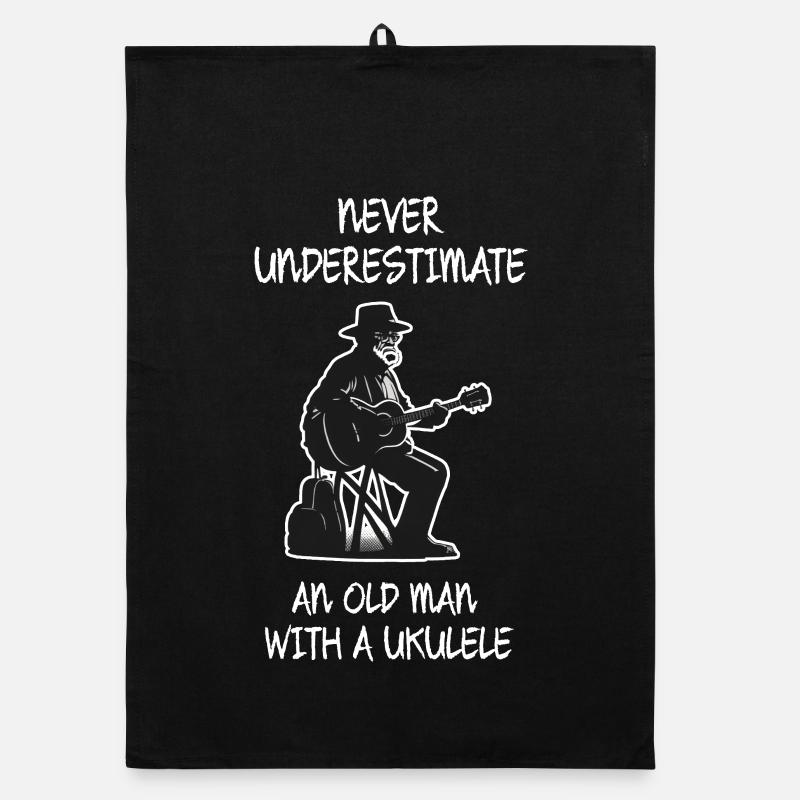 Unterschätze niemals einen alten Mann mit einer Ukulele Organic Geschirrtuch