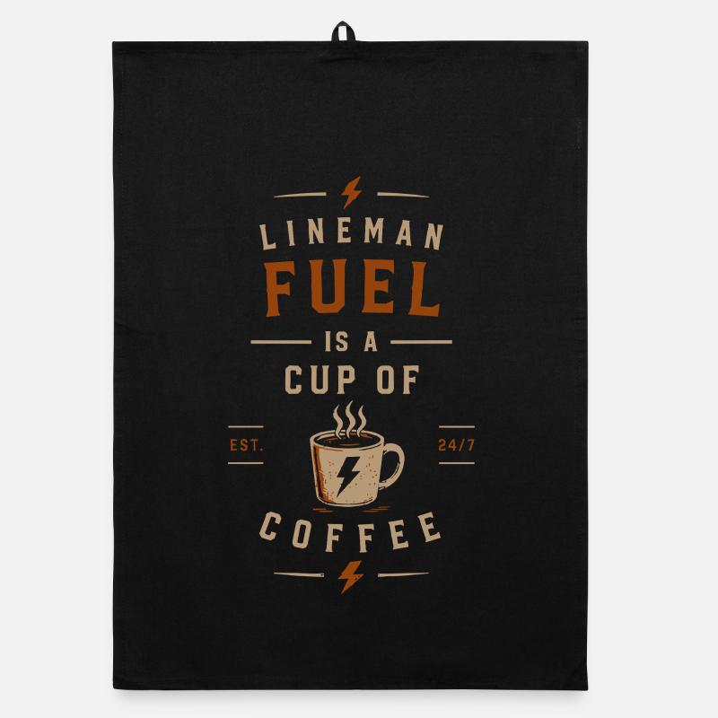Elektriker Kaffee Energie Spannung Organic Geschirrtuch