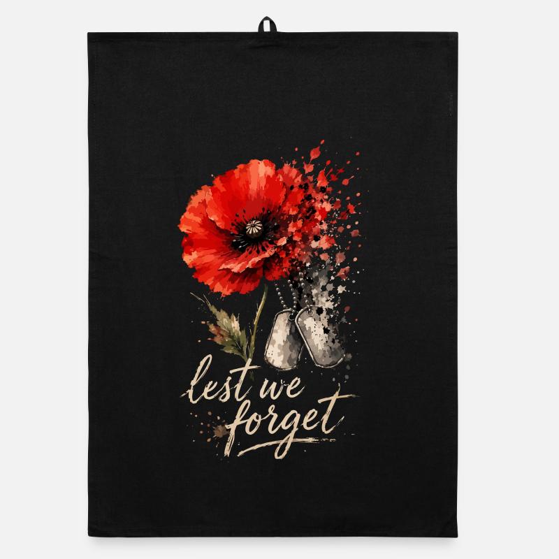 Lest We Forget Coquelicot | Jour du Souvenir Torchon bio