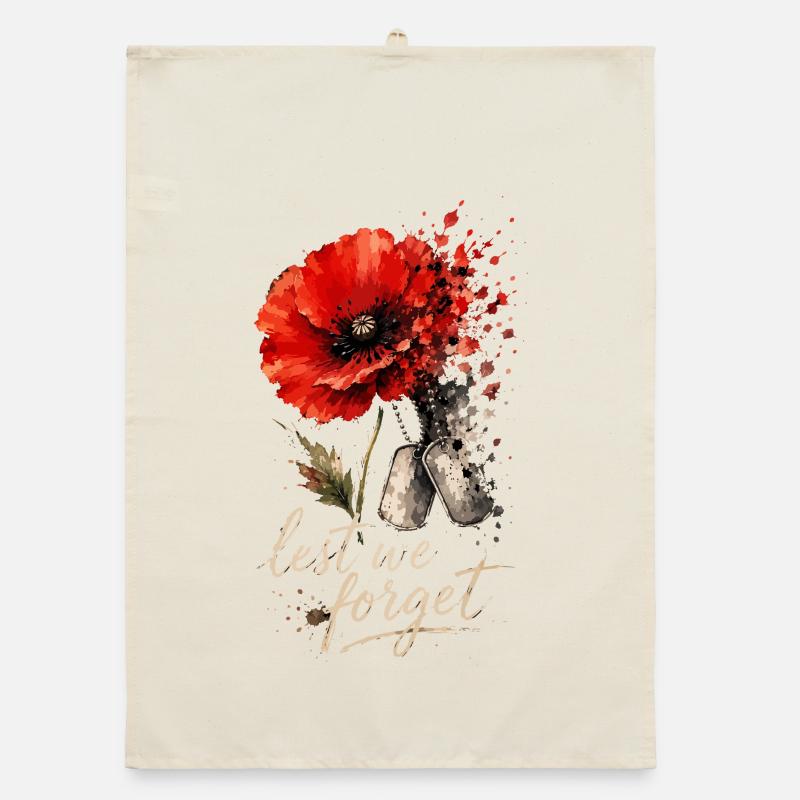 Lest We Forget Coquelicot | Jour du Souvenir Torchon bio