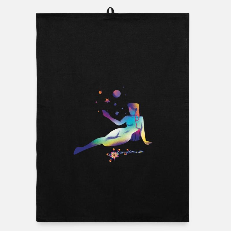 Cosmic Dreams Silhouette Organic dish towel