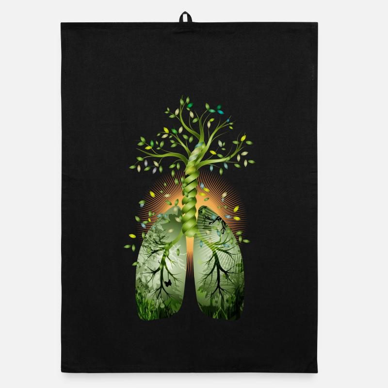 La forêt, le poumon vert. Arbre avec poumon Torchon bio