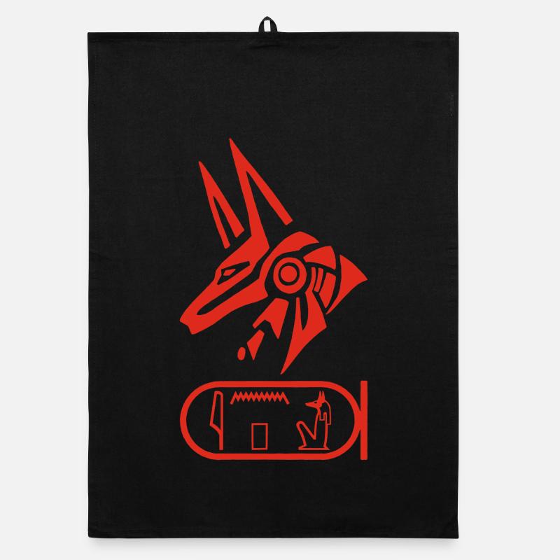 God Anubis (red) Organic dish towel