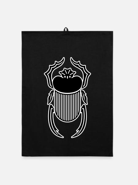 Mystischer Skarabäus: Symbolisches T-Shirt - Organic Geschirrtuch - Schwarz - Vorne