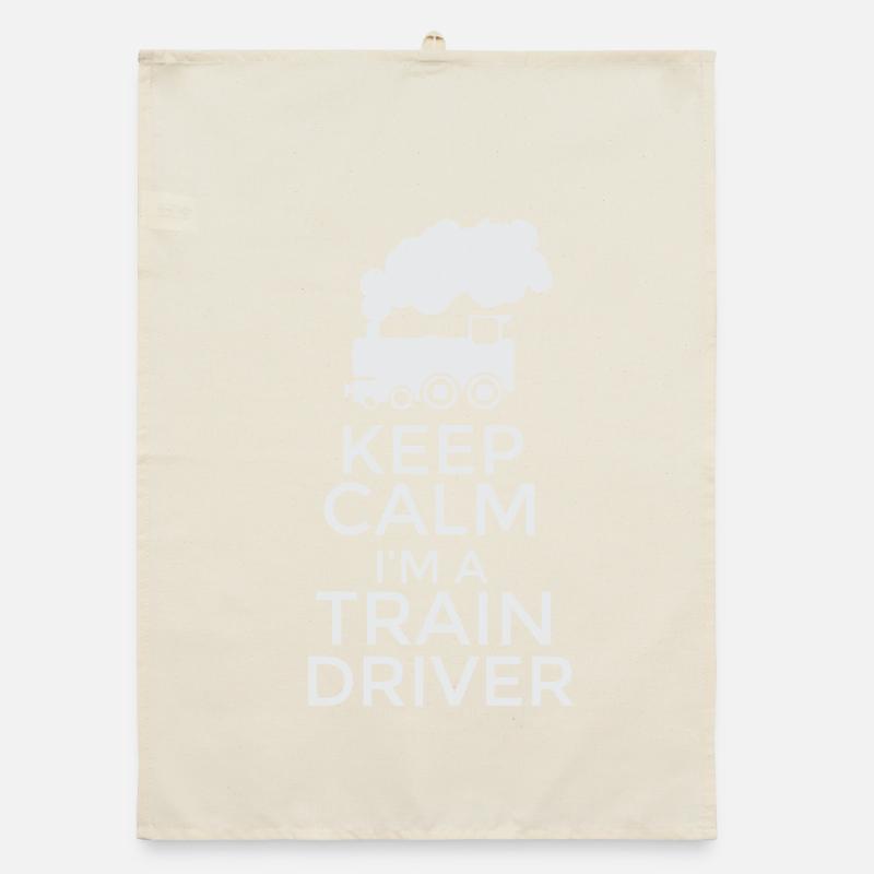 Bleib ruhig Ich bin ein Lokführer T-Shirt Design Organic Geschirrtuch
