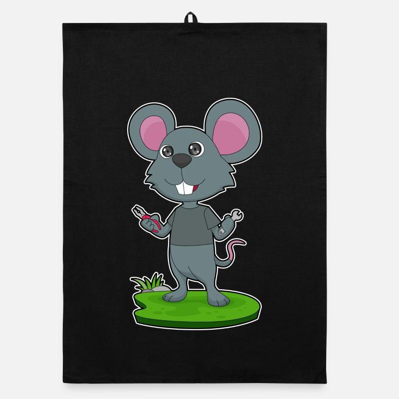 Mouse Mechanic Wrench Workshop Organic dish towel