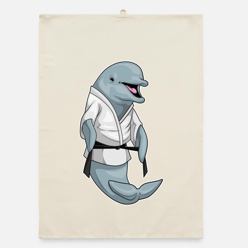 Dolphin Karate Martial Arts Organic dish towel
