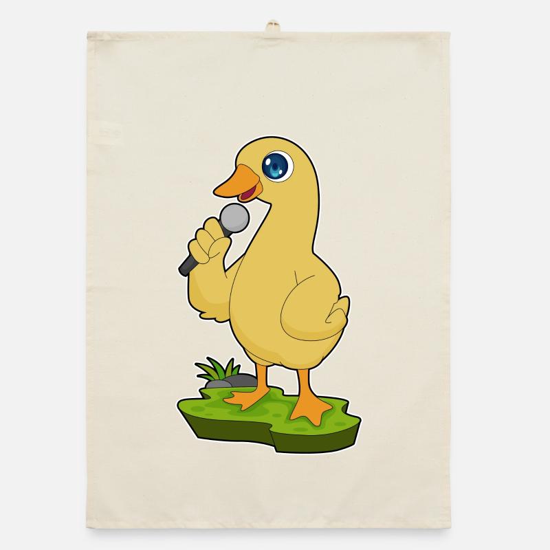 Canard Chanteur Microphone Chant Torchon bio