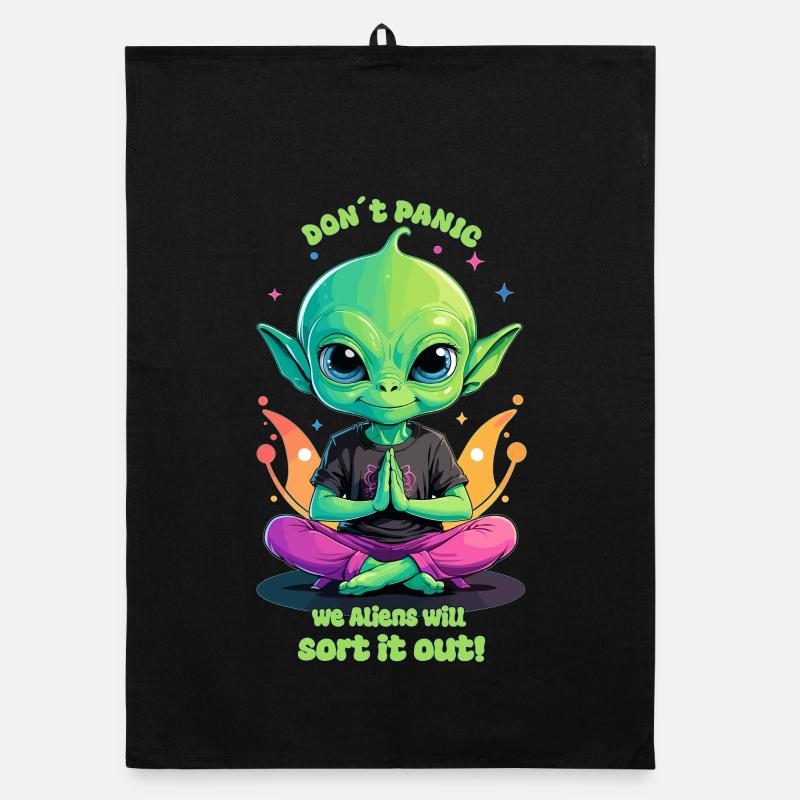 Cute Alien Regulates this ! Organic dish towel