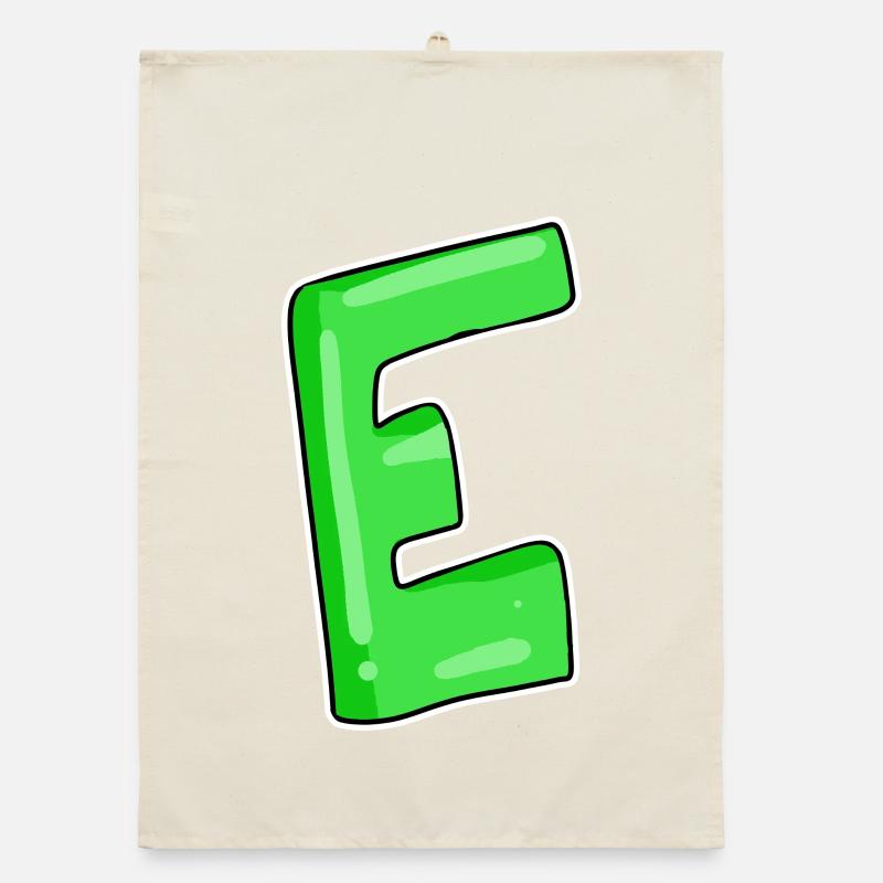 Letter E Initial point Organic dish towel
