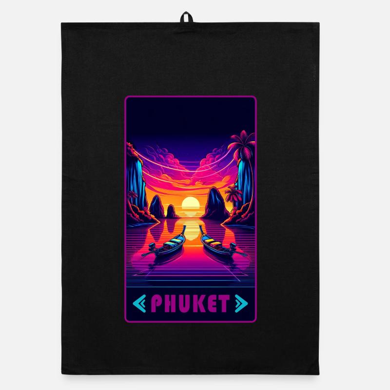 Phuket Thailand sunset design Organic dish towel