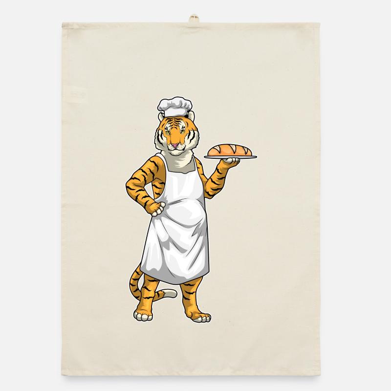 Tiger Baker Bread Baking Organic dish towel