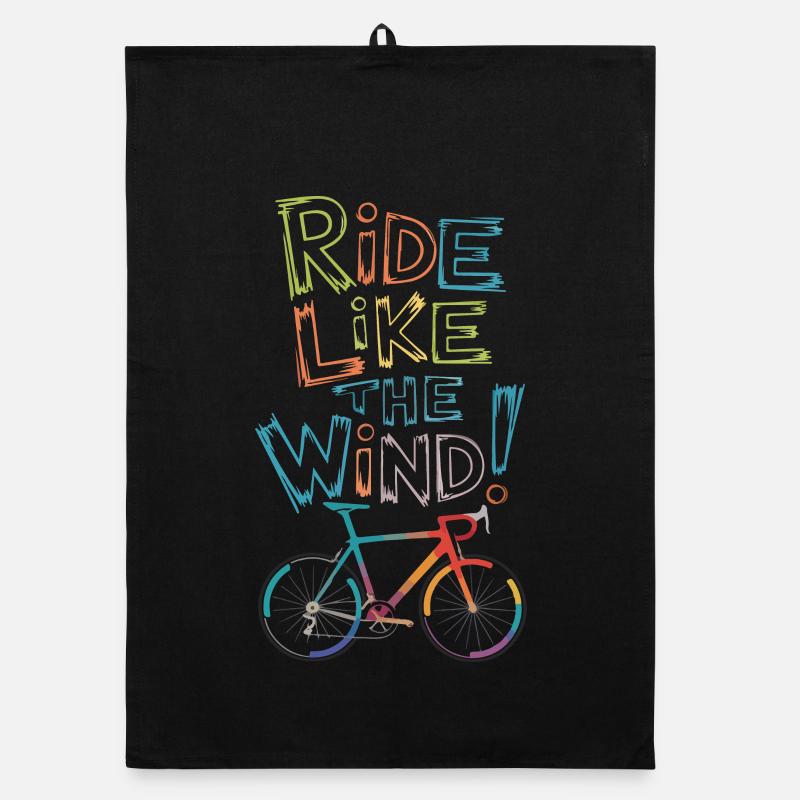 Ride Like the Wind Bicycle Design Organic dish towel
