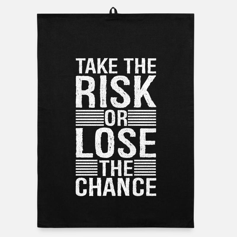 take the risk and lose the chance - Organic dish towel - black