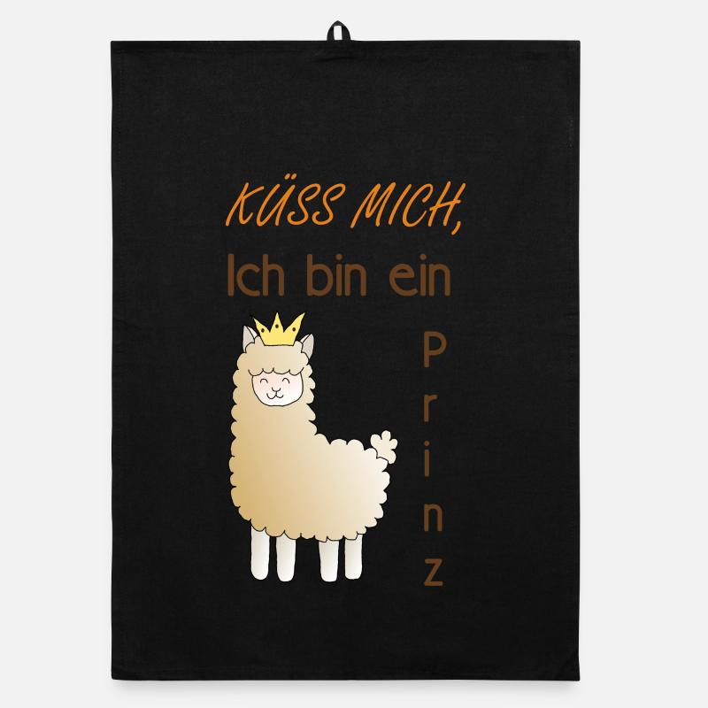 Küss mich, ich bin ein Prinz! - Organic Geschirrtuch - Schwarz